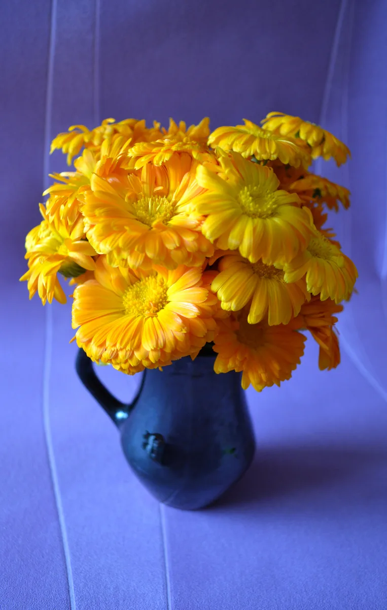 Strak rond koepelvormig boeket van gele bloemen